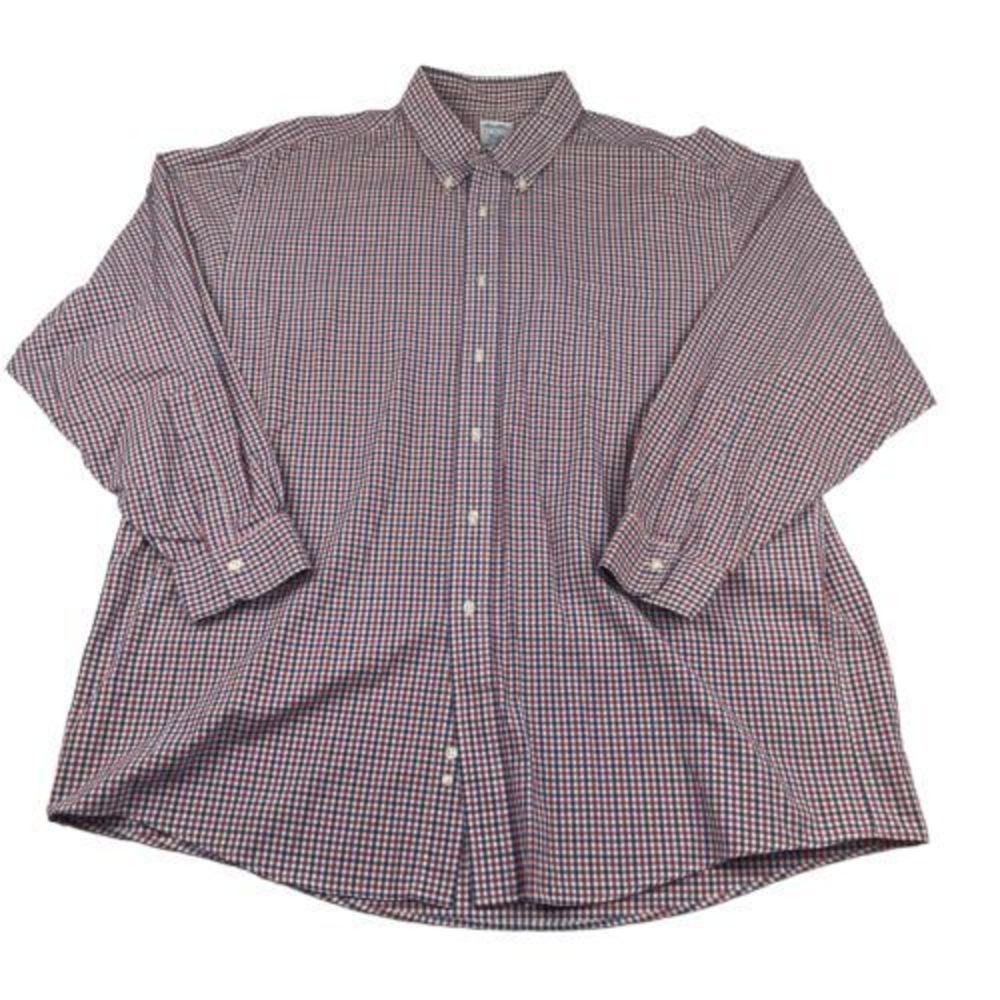 Brooks‎ Brothers Long Sleeve Button Up Shirt Blue Red Plaid Men's XL